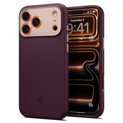 Силиконов (TPU) калъф с висока степен на защита с MagSafe за iPhone 18 Pro, iPhone 17 Pro - Spigen Nano Pop MagSafe Case (бургунди) 3