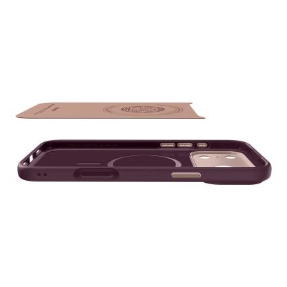 Силиконов (TPU) калъф с висока степен на защита с MagSafe за iPhone 18 Pro, iPhone 17 Pro - Spigen Nano Pop MagSafe Case (бургунди) 11