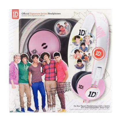 Jivo One Direction SnapCaps On-Ear Leather Band Headphones - слушалки за мобилни устройства (розови) 2