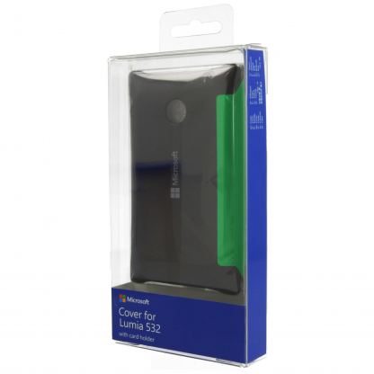 Microsoft Flip Cover CP-634 - оригинален кейс с поставка за Microsoft Lumia 532 (черен-зелен) 3