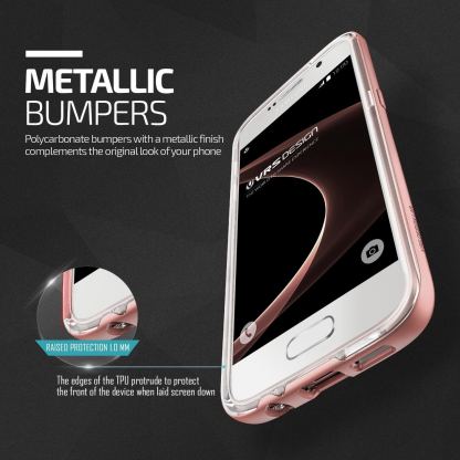 Verus Crystal Bumper Case - хибриден удароустойчив кейс за Samsung Galaxy S7 (розов-прозрачен) 5