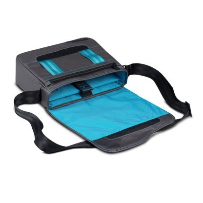 Be.ez LE reporter Metro Grey Lagoon - чанта с презрамка за iPad и таблети до 10.2 инча (сив-син) 2