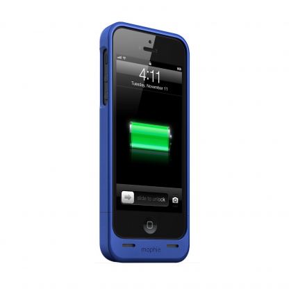 Mophie Juice Pack Helium - качествен кейс с вградена батерия 1500 mAh за iPhone 5S, iPhone 5, iPhone SE (тъмносин) 2