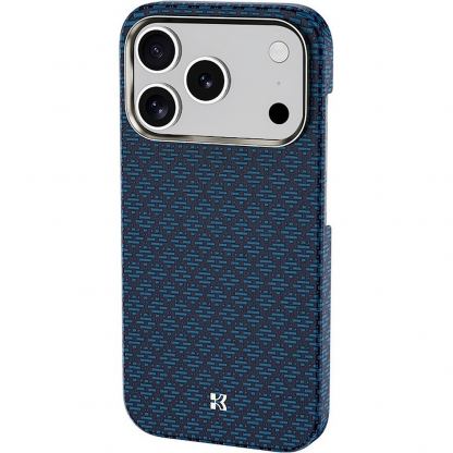 Кевларен кейс с MagSafe за iPhone 18 Pro, iPhone 17 Pro - Benks ArmorGrid ArmorAir Magnetic Kevlar Metal Frame Case 600D (blue) 3