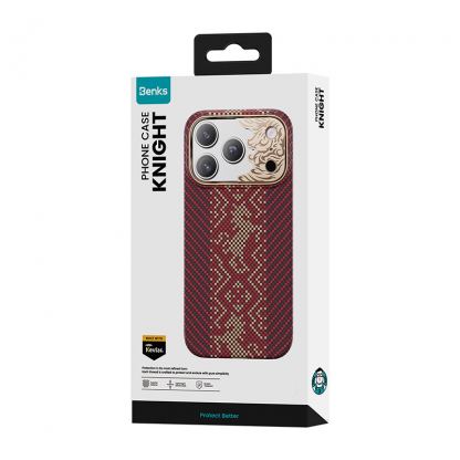 Кевларен кейс с MagSafe за iPhone 18 Pro, iPhone 17 Pro - Benks Armor Air Knight Kevlar Metal Frame Case (red) 10
