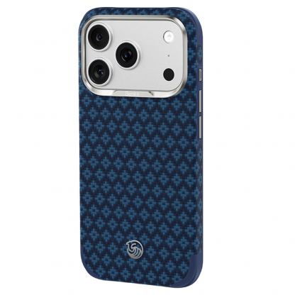 Удароустойчив кевларен кейс с MagSafe за iPhone 18 Pro Max, iPhone 17 Pro Max - Benks Magnetic Armor Grid Edge X9 Kevlar Metal Frame Case (blue) 5