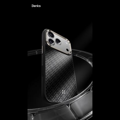 Удароустойчив кевларен кейс с MagSafe за iPhone 18 Pro Max, iPhone 17 Pro Max - Benks Magnetic Armor Pro Armor Grid Kevlar Metal Frame 600D Case Camera Control Button (black) 5