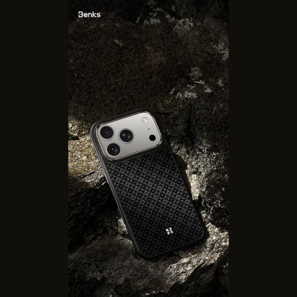 Удароустойчив кевларен кейс с MagSafe за iPhone 18 Pro Max, iPhone 17 Pro Max - Benks Magnetic Armor Pro Armor Grid Kevlar Metal Frame 600D Case Camera Control Button (black) 6