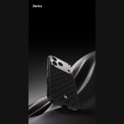 Удароустойчив кевларен кейс с MagSafe за iPhone 18 Pro Max, iPhone 17 Pro Max - Benks Magnetic Armor Pro Armor Grid Kevlar Metal Frame 600D Case Camera Control Button (black) 8