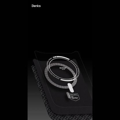 Удароустойчив кевларен кейс с MagSafe за iPhone 18 Pro Max, iPhone 17 Pro Max - Benks Magnetic Armor Pro Armor Grid Kevlar Metal Frame 600D Case Camera Control Button (black) 9