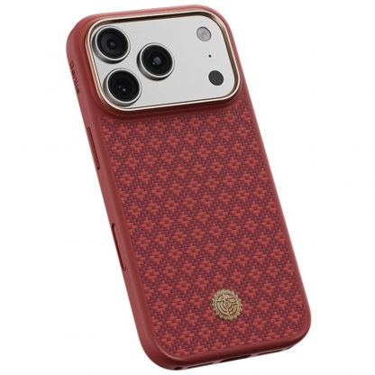 Удароустойчив кевларен кейс с MagSafe за iPhone 18 Pro, iPhone 17 Pro - Benks Magnetic Armor Pro Armor Grid Kevlar Metal Frame 600D Camera Control Button Case (red) 4