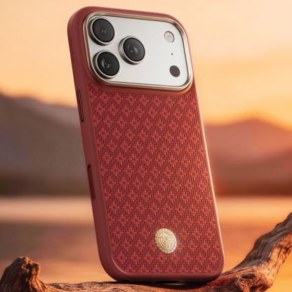 Удароустойчив кевларен кейс с MagSafe за iPhone 18 Pro, iPhone 17 Pro - Benks Magnetic Armor Pro Armor Grid Kevlar Metal Frame 600D Camera Control Button Case (red) 8