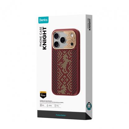 Кевларен кейс с MagSafe за iPhone 18 Pro Max, iPhone 17 Pro Max - Benks Armor Pro Knight Kevlar Metal Frame Case with Control Camera Button (red) 5