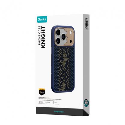 Кевларен кейс с MagSafe за iPhone 18 Pro Max, iPhone 17 Pro Max - Benks Armor Pro Knight Kevlar Metal Frame Case with Control Camera Button (blue) 8