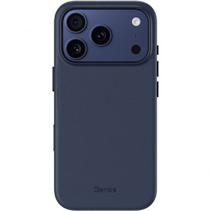 Кожен кейс с MagSafe за  iPhone 18 Pro Max, iPhone 17 Pro Max - Benks Magnetic Vita Pro Leather Case with Camera Control Button (blue) 3