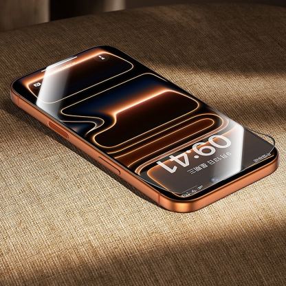 Калено стъклено защитно покритие за дисплея на iPhone 18 Pro, Phone 17 Pro - Benks Tempered glass Glass Warrior 2.0 AR-EZFita (черен-прозрачен) 8