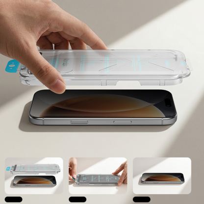 Калено стъклено защитно покритие със сапфирени частици на iPhone 18 Pro, iPhone 17 Pro - Benks Tempered Glass Omni Warrior Anti-Drop Privacy 12