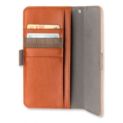 4smarts Ultimag Book Norwalk Croco Case - универсален кожен калъф с магнитно захващане за смартфони до 5.8 инча (кафяв) 2