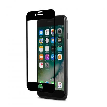 Moshi IonGlass - стъклено защитно покритие за целия дисплей на iPhone SE (2020), iPhone 8, iPhone 7, iPhone 6S, iPhone 6 (прозрачен-черен) 2