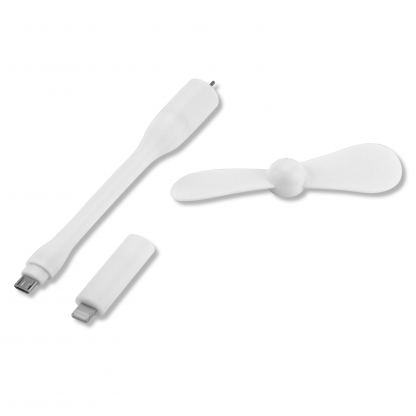 4smarts Basic Typhoon Mini-Fan 2-in-1 - мини вентилатор за устройства MicroUSB и Lightning (бял) 2