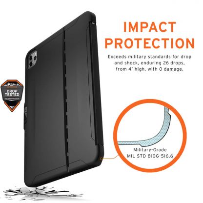 Urban Armor Gear Scout Case - удароустойчив хибриден кейс от най-висок клас за iPad Pro 11 (2020) (черен) 9