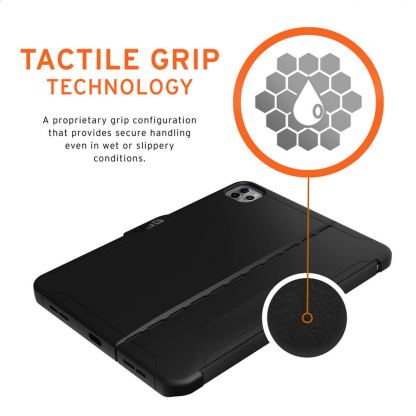 Urban Armor Gear Scout Case - удароустойчив хибриден кейс от най-висок клас за iPad Pro 12.9 (2020) (черен) 13