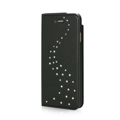 Bling My Thing Primo Milky Way Pure Brilliance - кожен калъф, тип портфейл с кристали Сваровски за iPhone SE 2020, iPhone 7, iPhone 8 (черен) 2