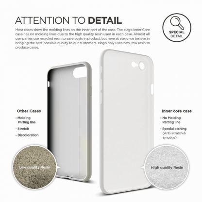 Elago Inner Core Case - тънък полипропиленов кейс (0.3 mm) и HD покритие за iPhone SE 2020, iPhone 7, iPhone 8 (бял) 2