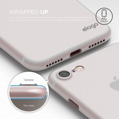 Elago Inner Core Case - тънък полипропиленов кейс (0.3 mm) и HD покритие за iPhone SE 2020, iPhone 7, iPhone 8 (бял) 7