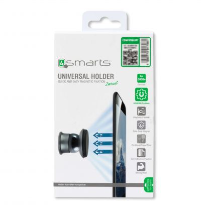 4smarts Ultimag Magnetic Holder Homemag - магнитна поставка за гладки повърхности за смартфони (черна-сребриста) 3