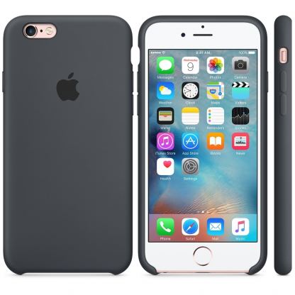 iPhone Silicone Case - тънък термополиуретанов силиконов кейс за iPhone 6, iPhone 6S (тъмносив) 3