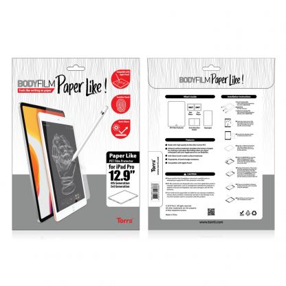 Torrii BodyFilm Paper Like Screen Protector - качествено защитно покритие (подходящо за рисуване) за дисплея на iPad Pro 12.9 (2020), iPad Pro 12.9 (2018) (матово) 4