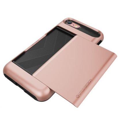 Verus Damda Glide Case - висок клас хибриден удароустойчив кейс с място за кр. карти за iPhone SE 2020, iPhone 7, iPhone 8 (розово злато) 2