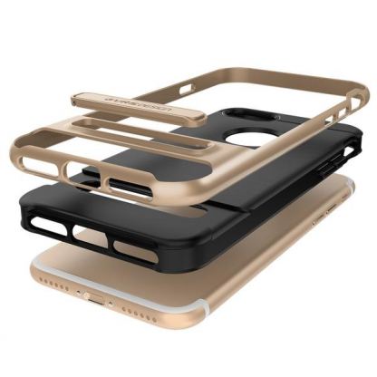 Verus High Pro Shield Case - висок клас хибриден удароустойчив кейс за iPhone SE 2020, iPhone 7, iPhone 8 (черен-златист) 4