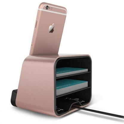 Verus New i-Depot Cradle - док станция за iPhone 7, iPhone 8, 7 Plus, 6/6S, 6 Plus/6S Plus, iPhone 5/5S/5C/SE, iPad mini (всички поколения), iPad Air/Air 2, iPad Pro 9.7 (розово злато) 2