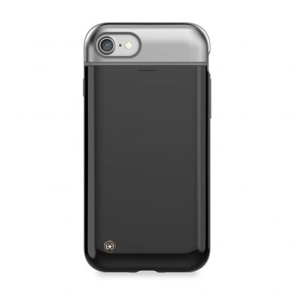 STILMIND Mystic Pebble Case - удароустойчив хибриден кейс с отделение за кр. карта за iPhone SE 2020, iPhone 7, iPhone 8 (черен) 4