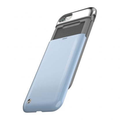 STILMIND Mystic Pebble Case - удароустойчив хибриден кейс с отделение за кр. карта за iPhone SE 2020, iPhone 7, iPhone 8 (син) 6