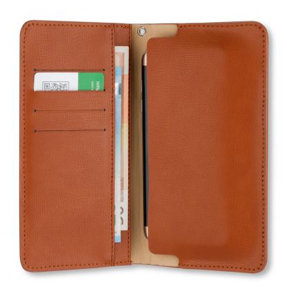 4smarts Newtown Wallet Universal Case - универсален кожен калъф с тип портфейл за смартфони до 5.2 инча (кафяв) 2