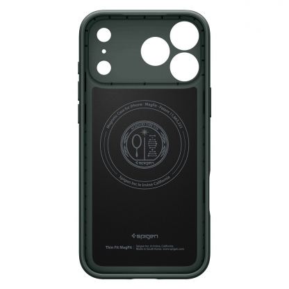 Качествен тънък матиран кейс с MagSafe за iPhone 18 Pro Max, iPhone 17 Pro Max - Spigen Thin Fit MagSafe Case (зелен) 5