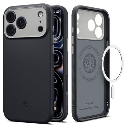 Силиконов (TPU) калъф с висока степен на защита с MagSafe за iPhone 18 Pro Max, iPhone 17 Pro Max - Spigen Nano Pop MagSafe Case (черен) 2