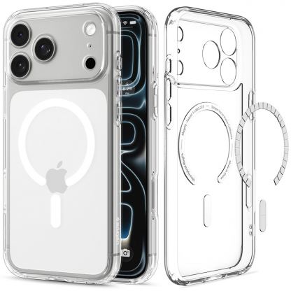 Хибриден кейс с висока степен на защита с MagSafe за iPhone 18 Pro, iPhone 17 Pro - Spigen Ultra Hybrid MagSafe Case (прозрачен-бял) 2
