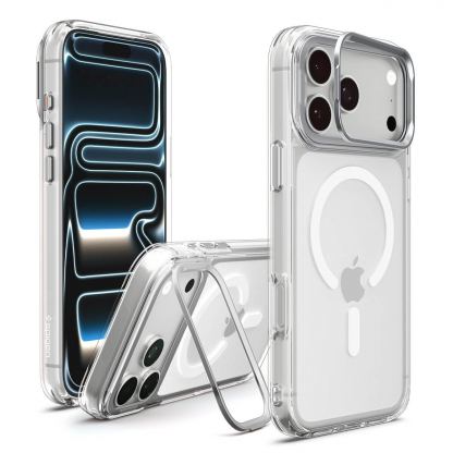 Хибриден кейс с висока степен на защита с MagSafe за iPhone 18 Pro Max, iPhone 17 Pro Max - Spigen Ultra Hybrid Optik S MagSafe (clear silver) 2