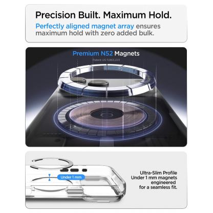 Хибриден кейс с висока степен на защита с MagSafe за iPhone 18 Pro Max, iPhone 17 Pro Max - Spigen Ultra Hybrid Optik S MagSafe (clear silver) 10
