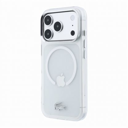 Хибриден удароустойчив кейс с MagSafe за iPhone 18 Pro, iPhone 17 Pro - Lacoste IML Frosted Metal Logo MagSafe Case (transparent) 2