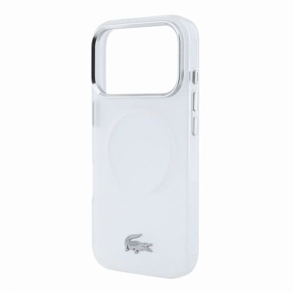 Хибриден удароустойчив кейс с MagSafe за iPhone 18 Pro, iPhone 17 Pro - Lacoste IML Frosted Metal Logo MagSafe Case (transparent) 5