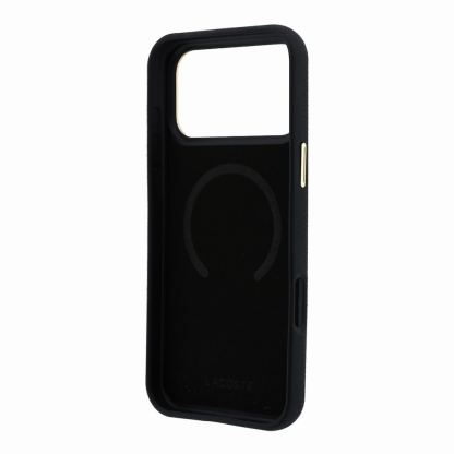 Дизайнерски кожен кейс с MagSafe за iPhone 18 Pro, iPhone 17 Pro - Lacoste PU Champs Elysees Gold Logo MagSafe Leather Hard Case (черен) 6