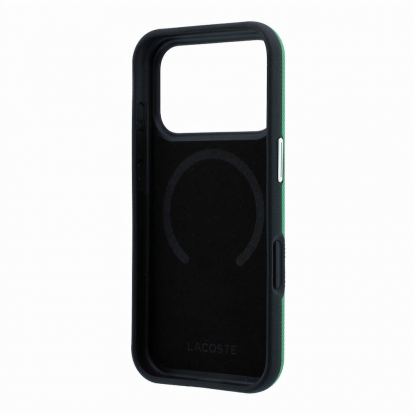 Хибриден удароустойчив кейс с MagSafe за iPhone 18 Pro Max, iPhone 17 Pro Max - Lacoste PVC Petit Pique Semi Wrap Embossed MagSafe Case (estragon) 6