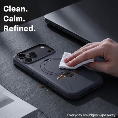 Силиконов (TPU) калъф с вградена поставка и MagSafe за iPhone 18 Pro, iPhone 17 Pro - Torras Ostand Q3 Silicone MagSafe Case (black) 7