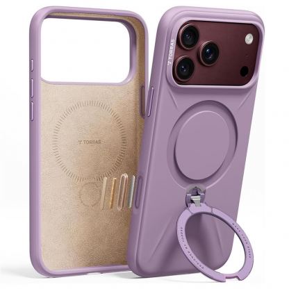 Силиконов (TPU) калъф с вградена поставка и MagSafe за iPhone 18 Pro Max, iPhone 17 Pro Max - Torras Ostand Q3 Silicone MagSafe Case (purple) 2
