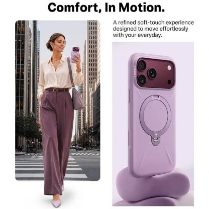 Силиконов (TPU) калъф с вградена поставка и MagSafe за iPhone 18 Pro Max, iPhone 17 Pro Max - Torras Ostand Q3 Silicone MagSafe Case (purple) 4